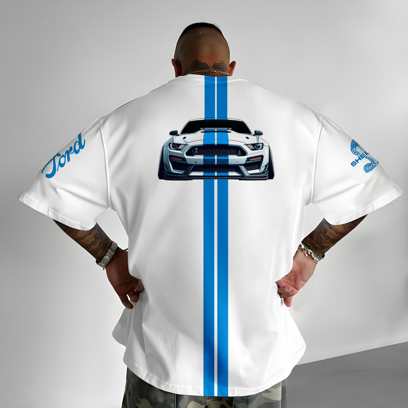 T-Shirt - Mustang - White - Oversized