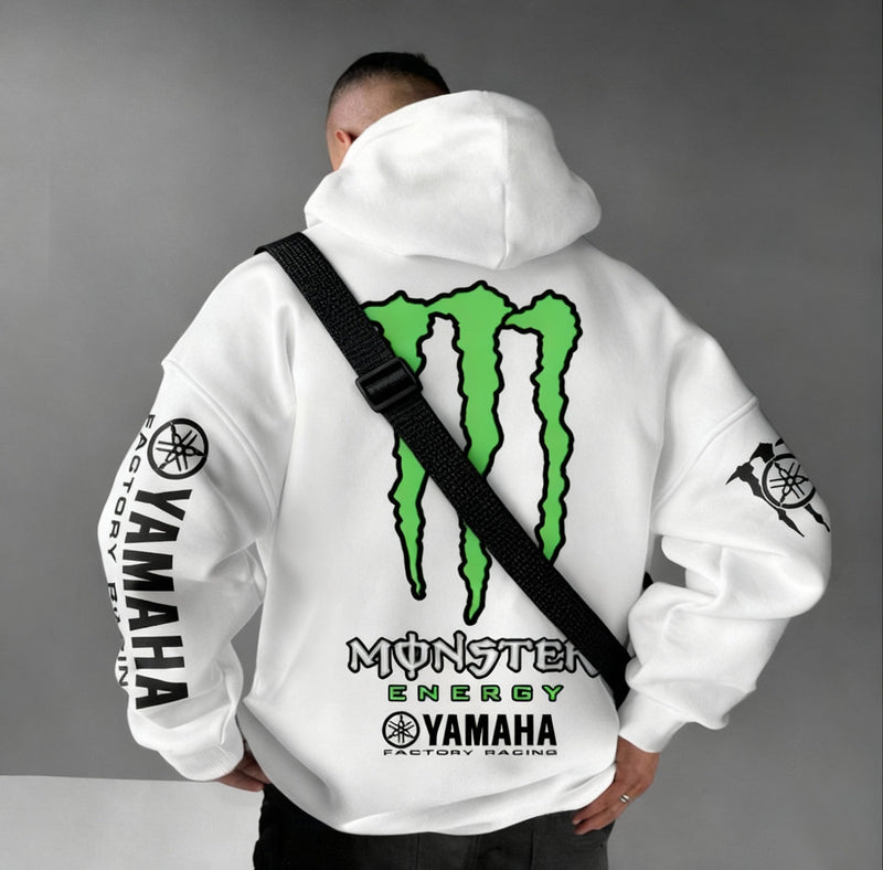 Racing Hoodie - White Fan Art - Oversized Hoodie 400 GSM
