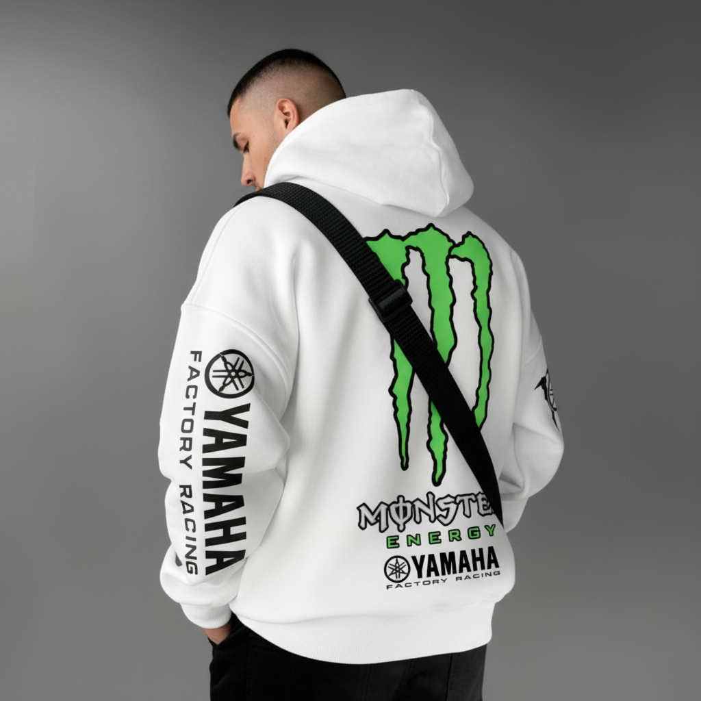 Racing Hoodie - White Fan Art - Oversized Hoodie 400 GSM