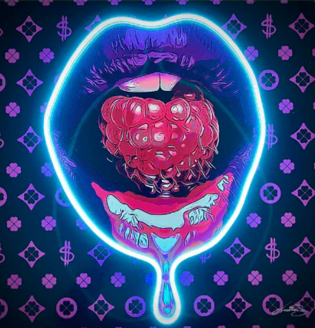 Fruit Passion Lips V.1 LED Wall Art | Sensual Pop Art Neon Print Neonsignsindia