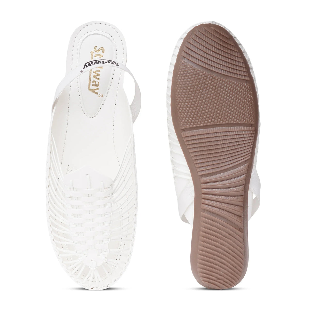 White Handcrafted Flat Sandal Clogs-7