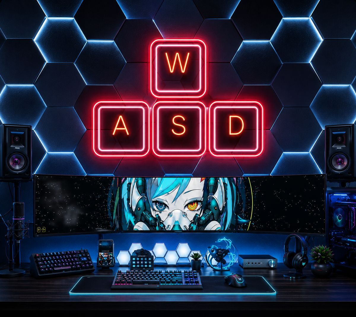 WASD Gaming Neon Sign