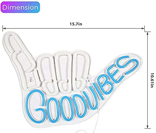 Good Vibes Neon Sign Light for Wall Décor 12*16 Inch Neonsignsindia