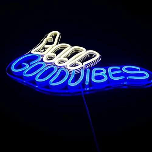 Good Vibes Neon Sign Light for Wall Décor 12*16 Inch Neonsignsindia