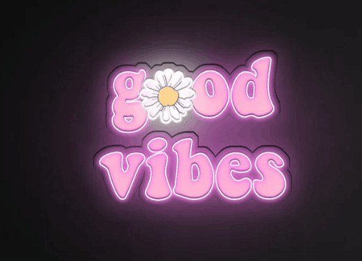 Good Vibes Pink Neon LED Wall Sign with Daisy – Aesthetic Room Decor (24*12 inch) | Neon Signs India — Image 2