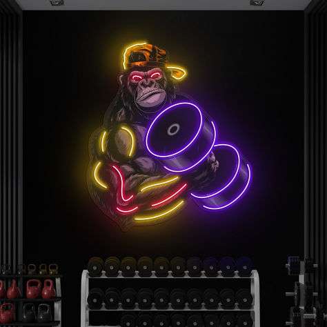 Gorilla Gym Neon Sign – Beast Mode LED Workout Light | Neon Signs India — Image 1