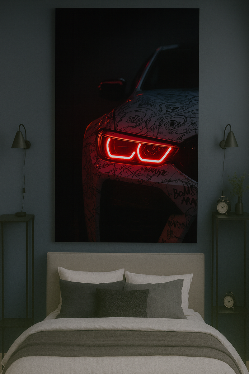 Graffiti BMW Red Neon Headlight – 6mm Neon Flex Wall Art Neonsignsindia