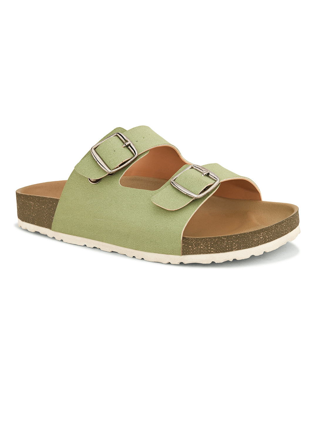 Women Open Toe Flats with Buckles-7