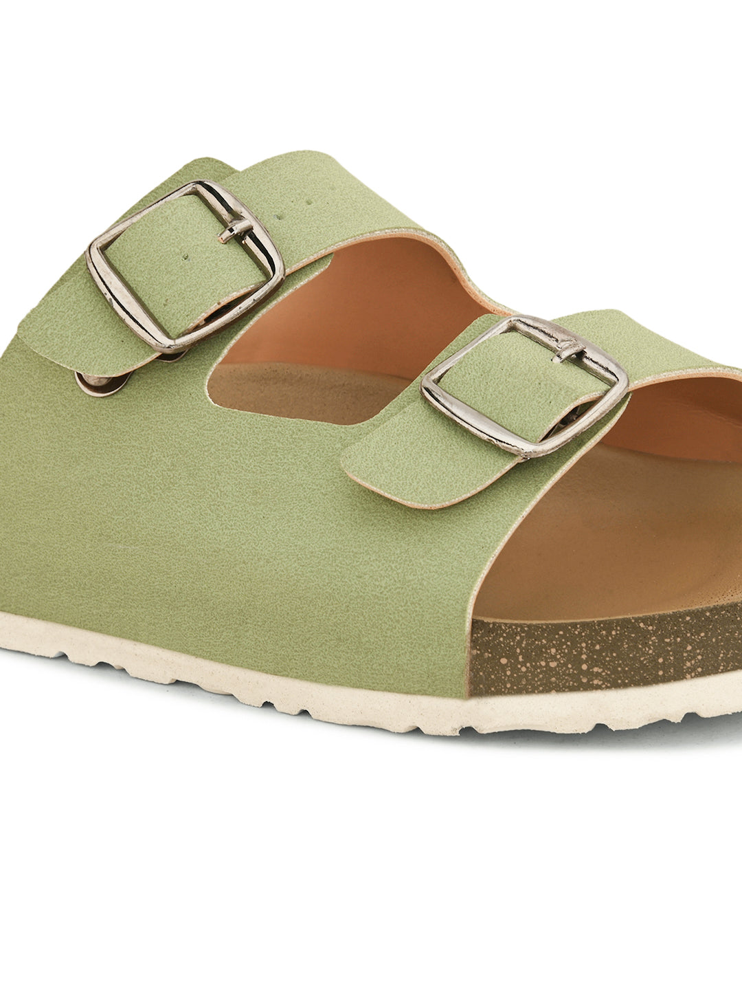 Women Open Toe Flats with Buckles-8