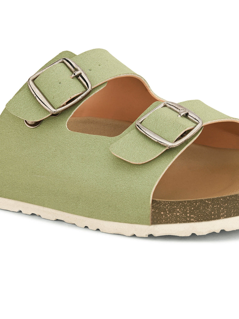 Women Open Toe Flats with Buckles-8
