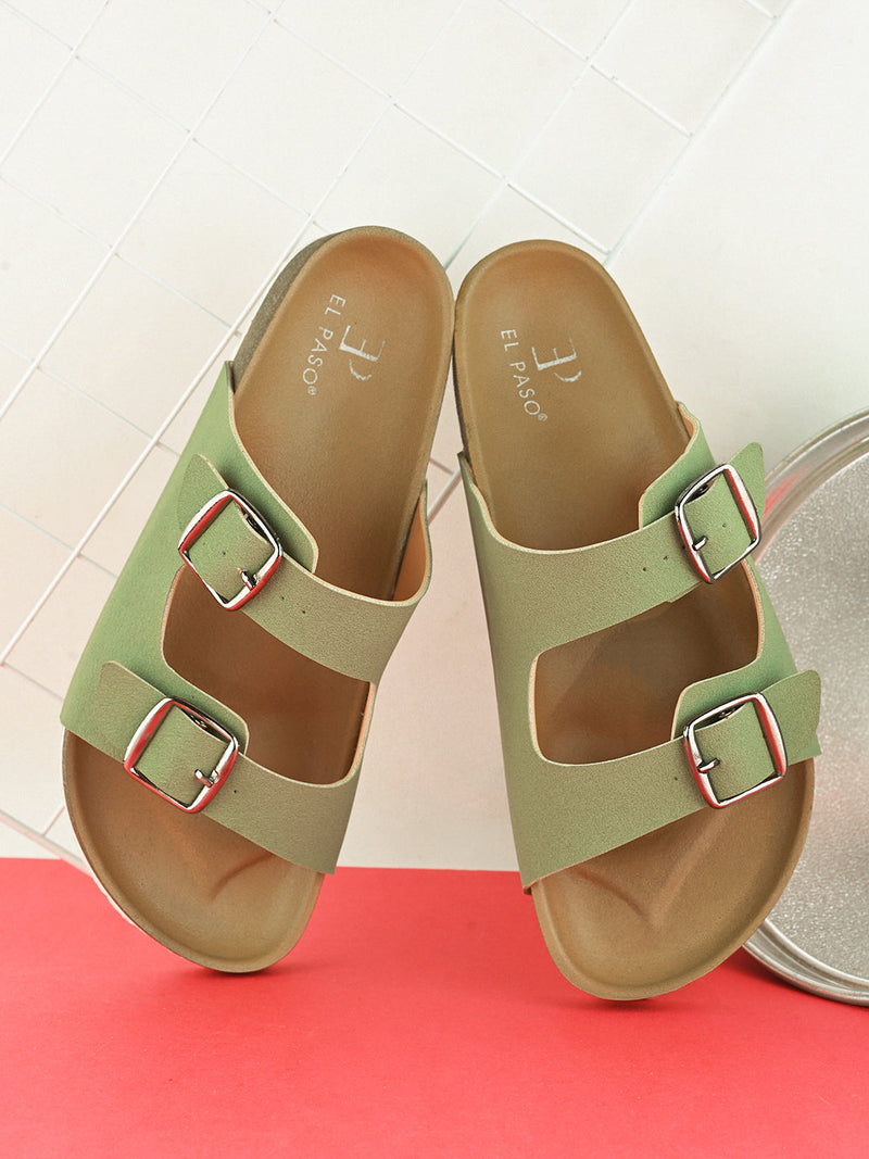 Women Open Toe Flats with Buckles-12