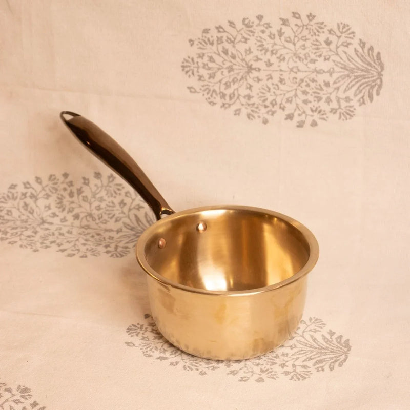 Kansa Tulsi Sauce Pan with Heat Resistant Handle-6
