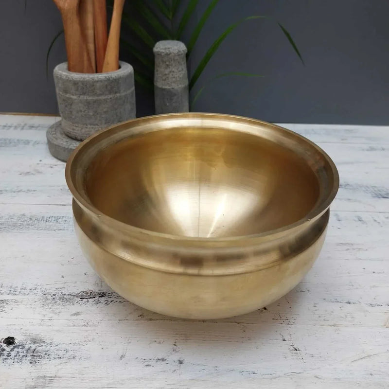Handcrafted Vengala Chatti-Bronze Pot-Kaiya Uruli-Zishta Traditional Bronze Cookware
