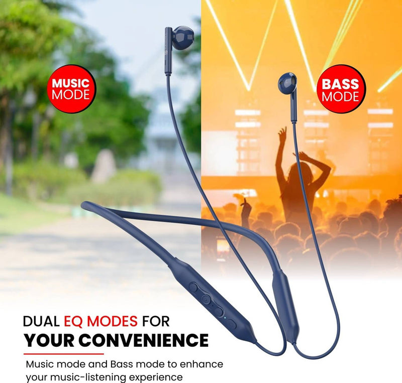 Portronics Harmonics Z5 Wireless Neckband, 33Hrs Playtime, Double EQ Mode, Fast charging Bluetooth Headset
