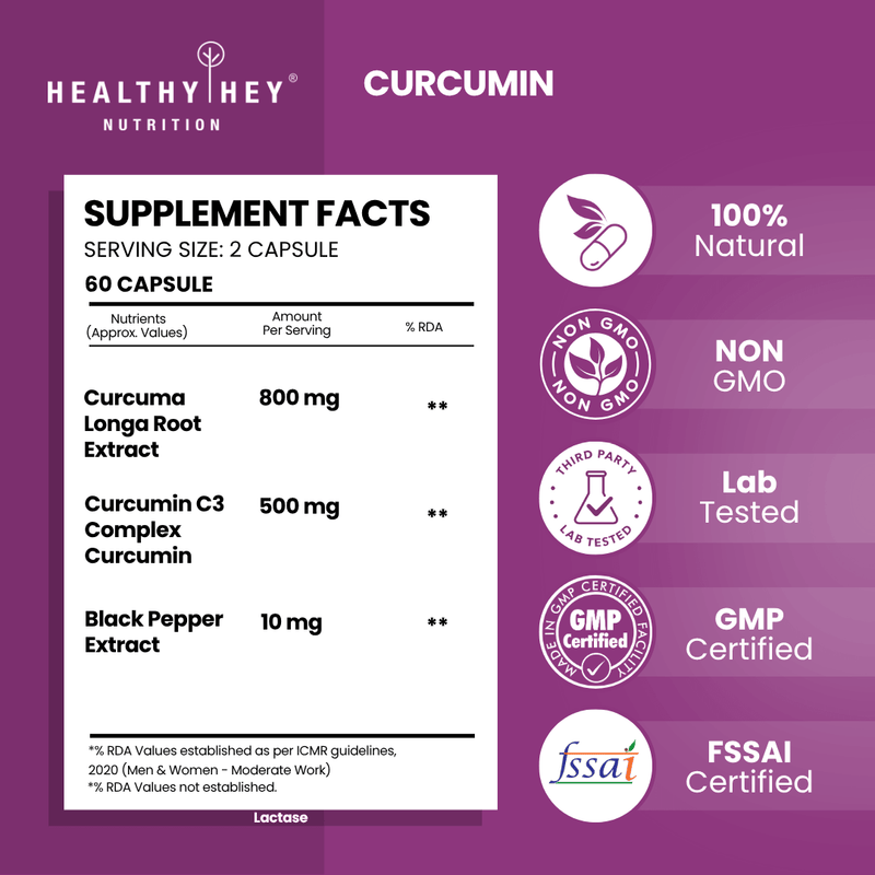 Curcumin with Bioperine (Piperine) 1310mg, Natural Antioxidant help reduce inflammation & Pain (Ultra Pure) with Piperine