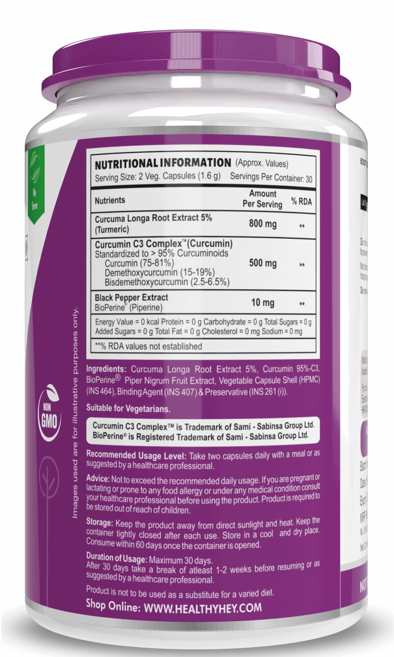Curcumin with Bioperine (Piperine) 1310mg, Natural Antioxidant help reduce inflammation & Pain (Ultra Pure) with Piperine