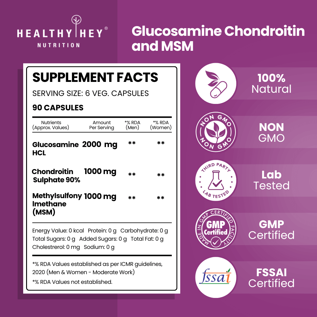 Double Strength Glucosamine Chondroitin and MSM, Support Bone & joint Health for Cartilage; Joint and Bone