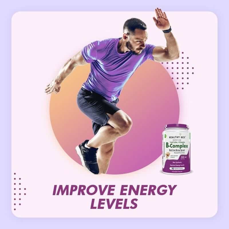 Vitamin B-Complex, Non Synthetic Improves Energy Levels capsules