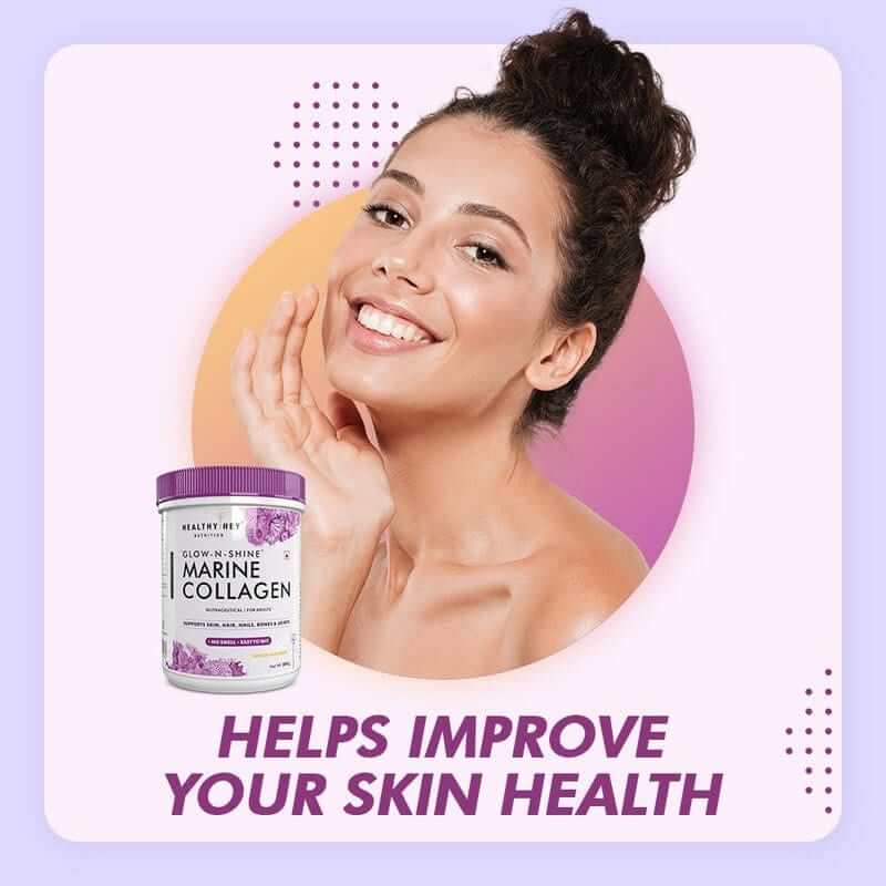 Glow-n-Shine Marine Collagen Peptide Powder 200g - Boost Skin, Hair & Joint Health