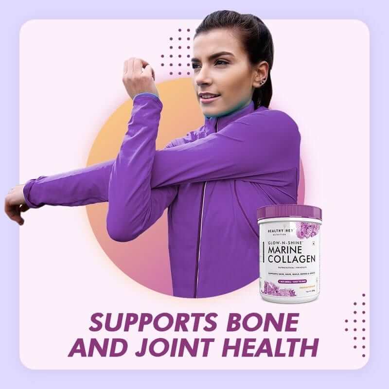 Glow-n-Shine Marine Collagen Peptide Powder 200g - Boost Skin, Hair & Joint Health