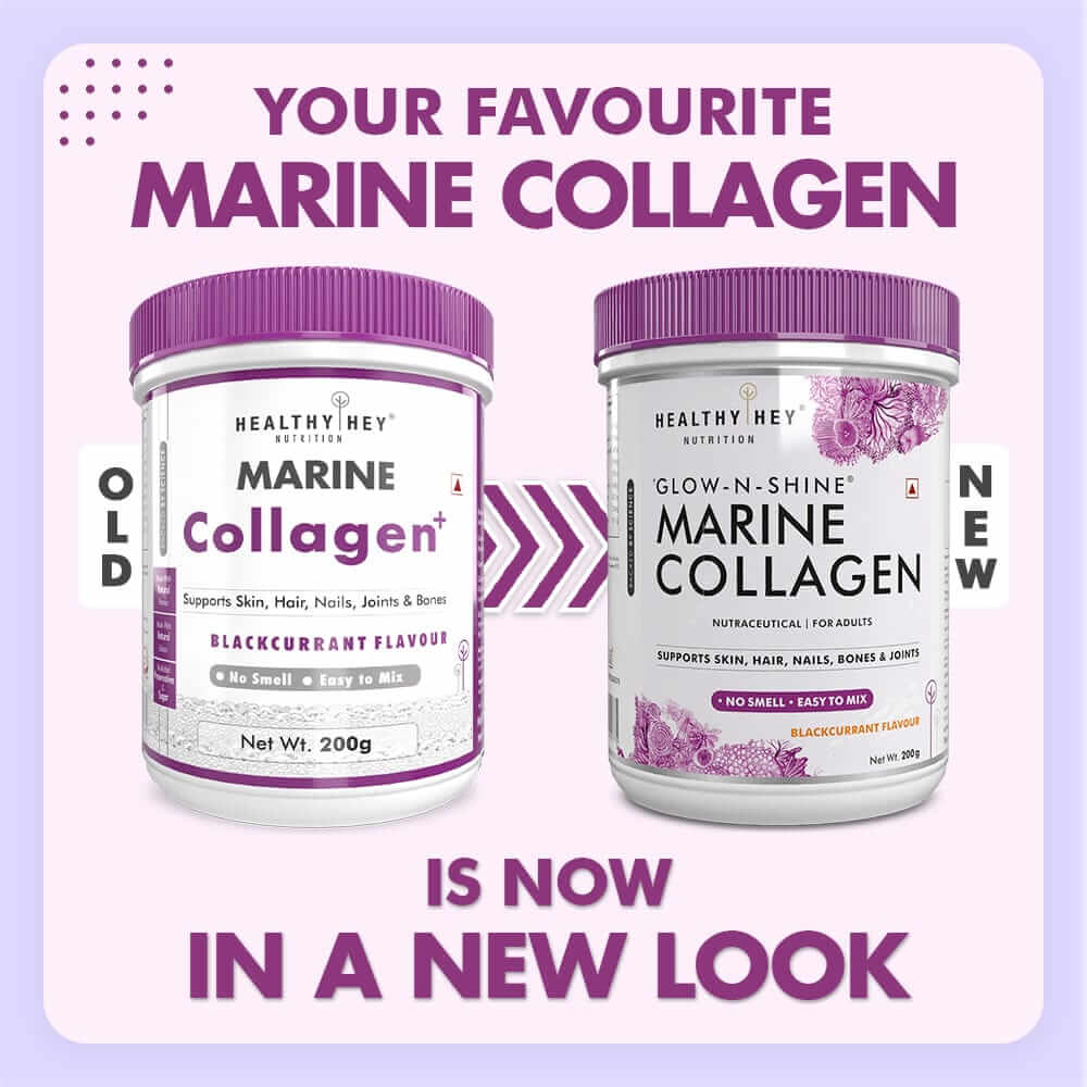 Glow-n-Shine Marine Collagen Peptide Powder 200g - Boost Skin, Hair & Joint Health