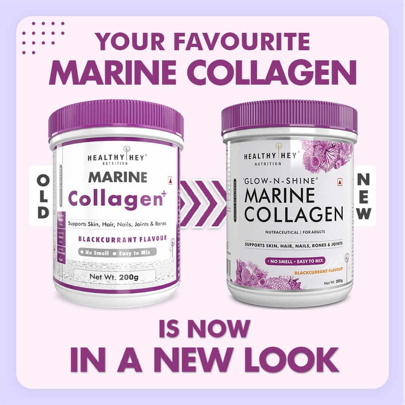 Glow-n-Shine Marine Collagen Peptide Powder 200g - Boost Skin, Hair & Joint Health