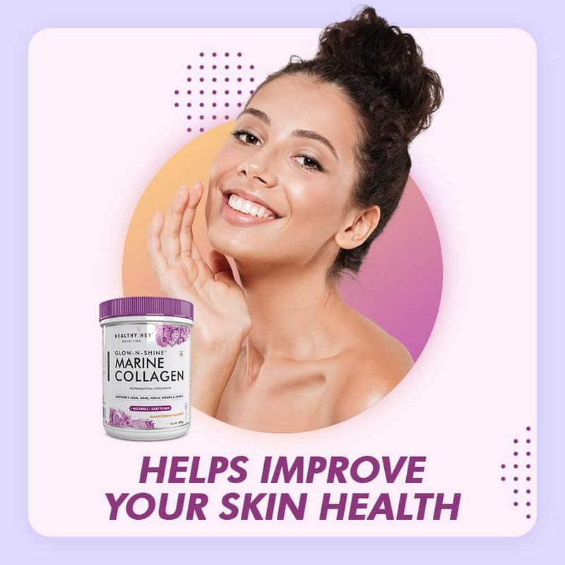 Glow-n-Shine Marine Collagen Peptide Powder 200g - Boost Skin, Hair & Joint Health