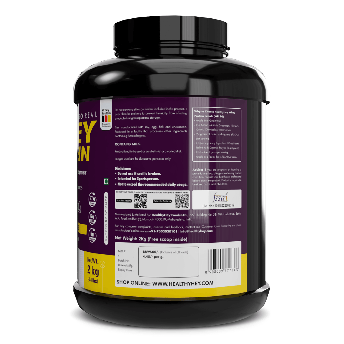 ISO Whey Protein - ISOReal - Sourced from Germany - 90% Protein