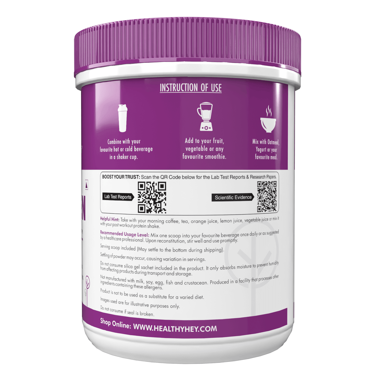 Pure Collagen Powder | Collagen Supplement for Glowing Skin | Pure Hydrolysed Collagen Powder for Women and Men | Unflavoured-250 gm