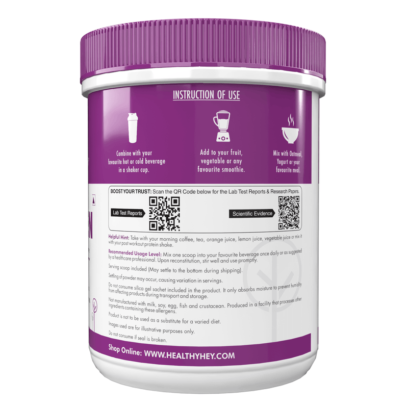 Pure Collagen Powder | Collagen Supplement for Glowing Skin | Pure Hydrolysed Collagen Powder for Women and Men | Unflavoured-250 gm