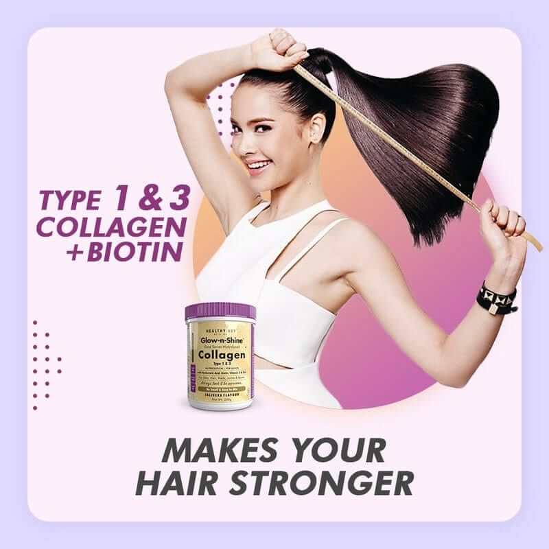 Skin Glow-n-Shine Collagen Powder 200g | Hydrolysed Collagen for Women and Men with Hyaluronic Acid, Biotin and Vitamin C for Healthy Skin, Hair and Nails