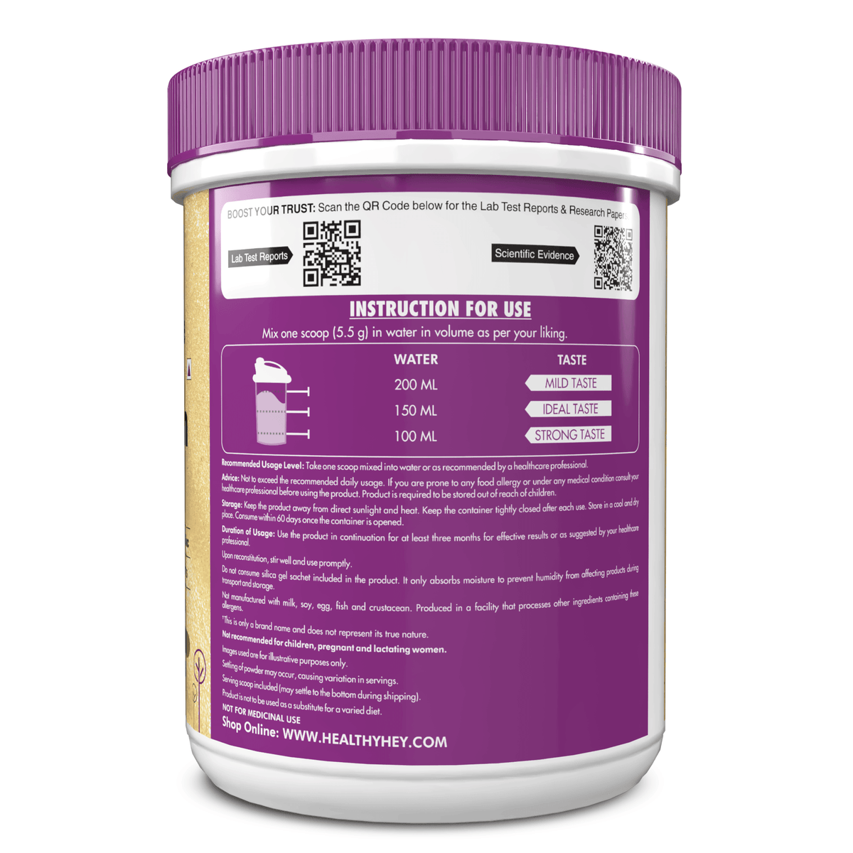 Skin Glow-n-Shine Collagen Powder 200g | Hydrolysed Collagen for Women and Men with Hyaluronic Acid, Biotin and Vitamin C for Healthy Skin, Hair and Nails