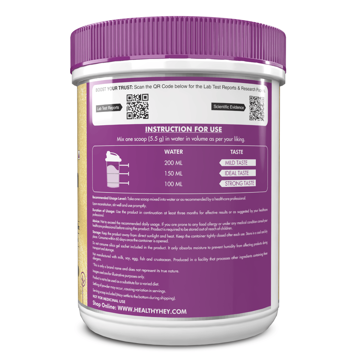 Skin Glow-n-Shine Collagen Powder 200g | Hydrolysed Collagen for Women and Men with Hyaluronic Acid, Biotin and Vitamin C for Healthy Skin, Hair and Nails