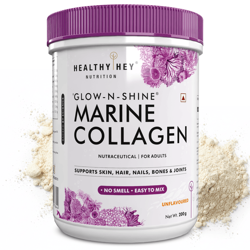 Glow-n-Shine Marine Collagen Peptide Powder 200g - Boost Skin, Hair & Joint Health