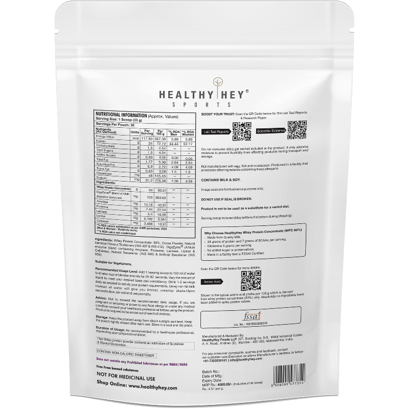 Whey Protein Concentrate - 80% Protein with Digestive Enzymes