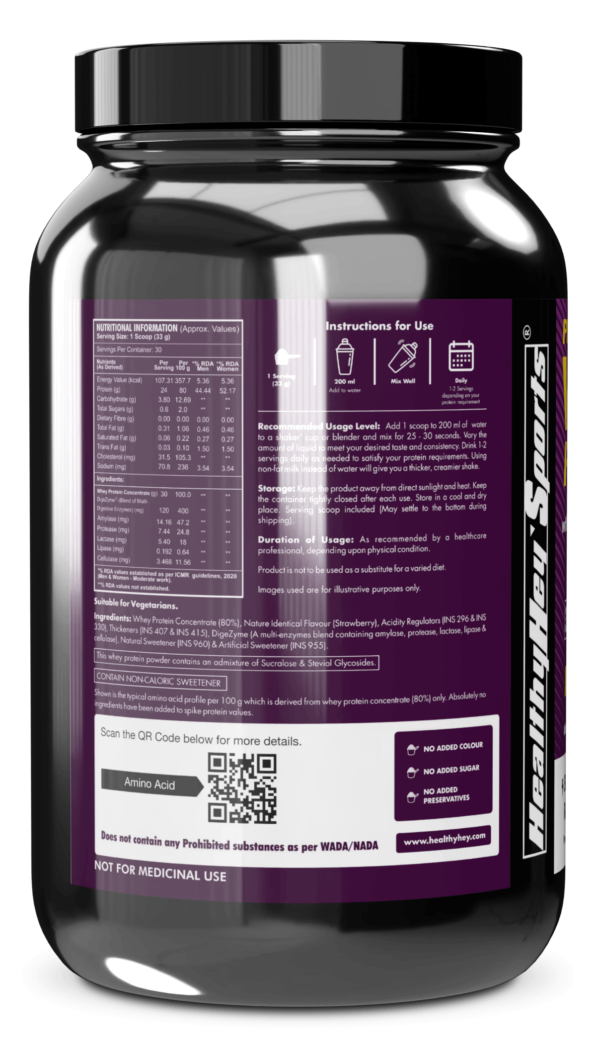 Whey Protein Concentrate - 80% Protein with Digestive Enzymes