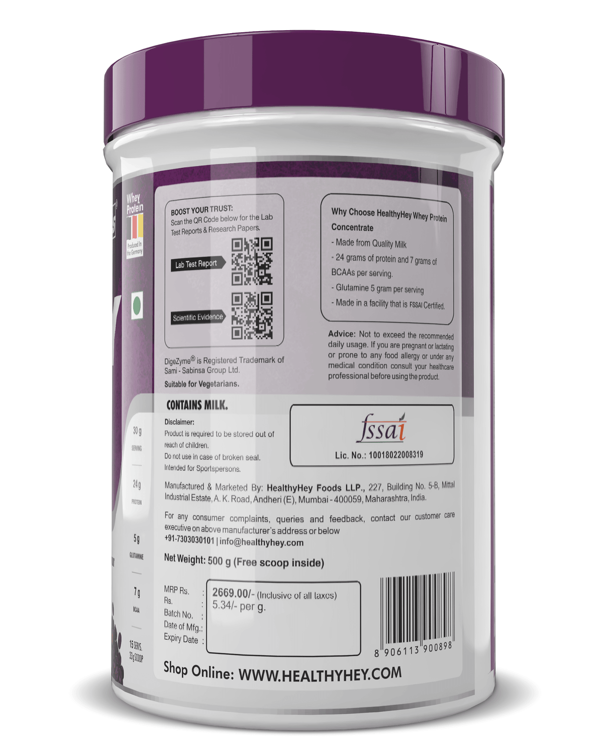 Whey Protein Concentrate - 80% Protein with Digestive Enzymes