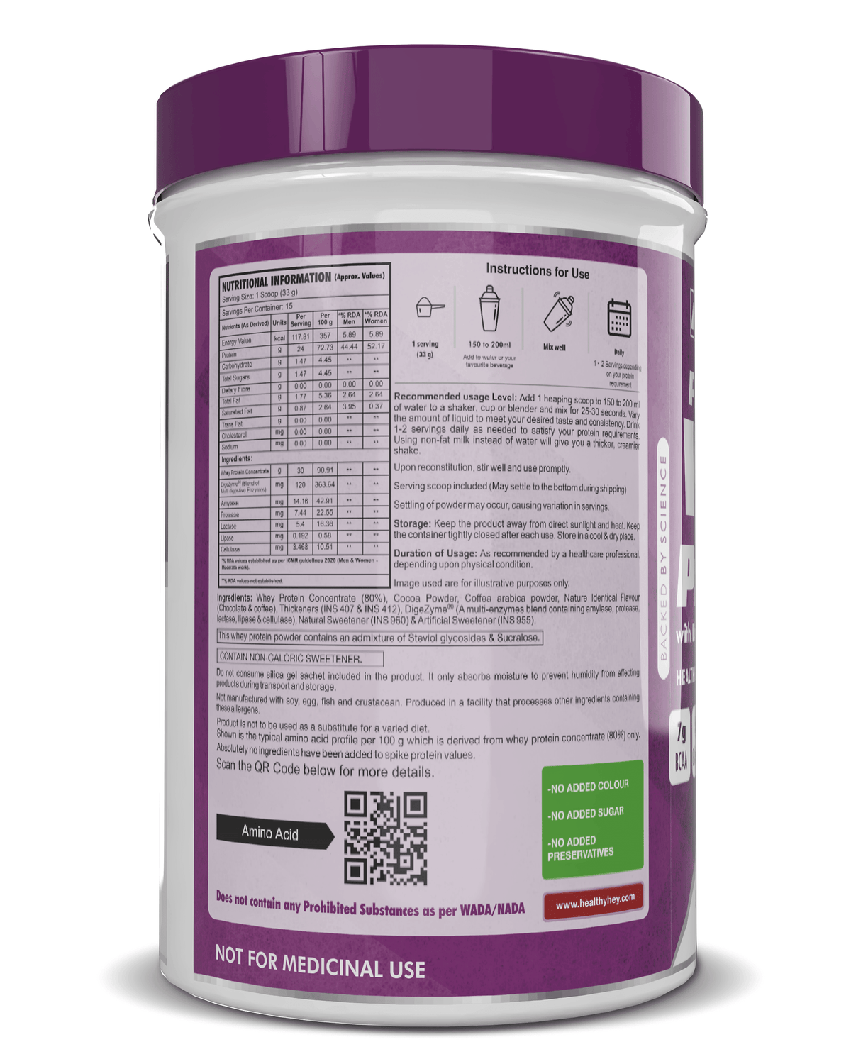 Whey Protein Concentrate - 80% Protein with Digestive Enzymes