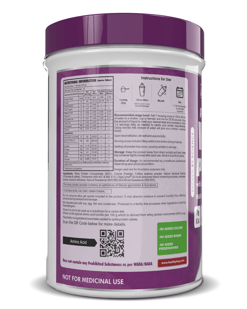 Whey Protein Concentrate - 80% Protein with Digestive Enzymes