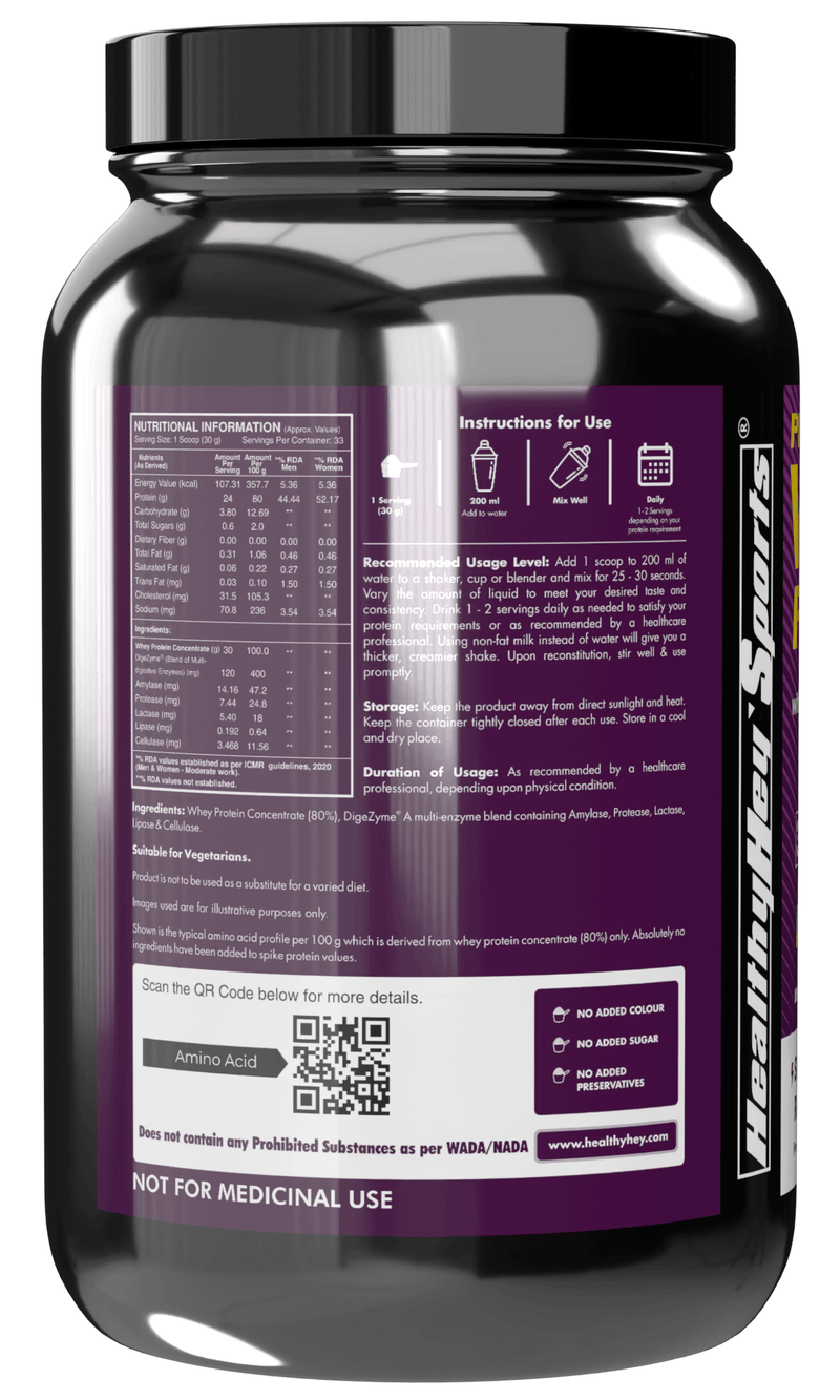 Whey Protein Concentrate - 80% Protein with Digestive Enzymes
