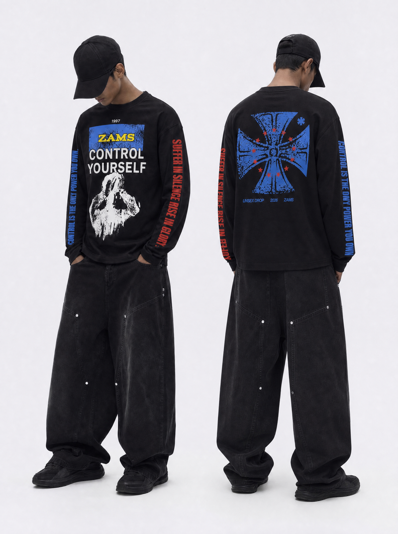 Control Yourself Boxy Fit Long Sleeve T-Shirt-7