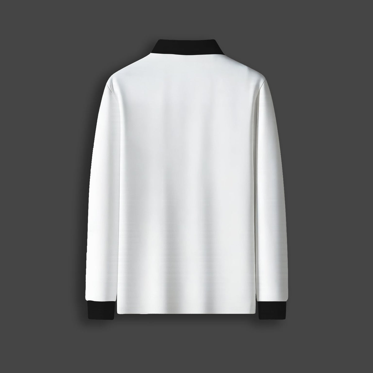 WHITE SLEEVE POLO NECK T-SHIRT