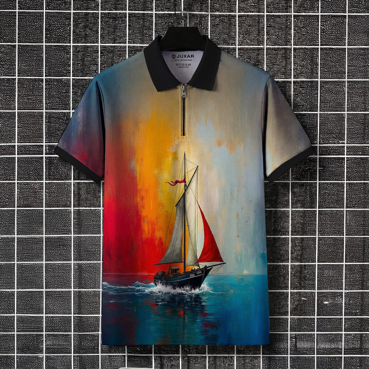 OCEAN DRIFT ZIPPER POLO T-SHIRT