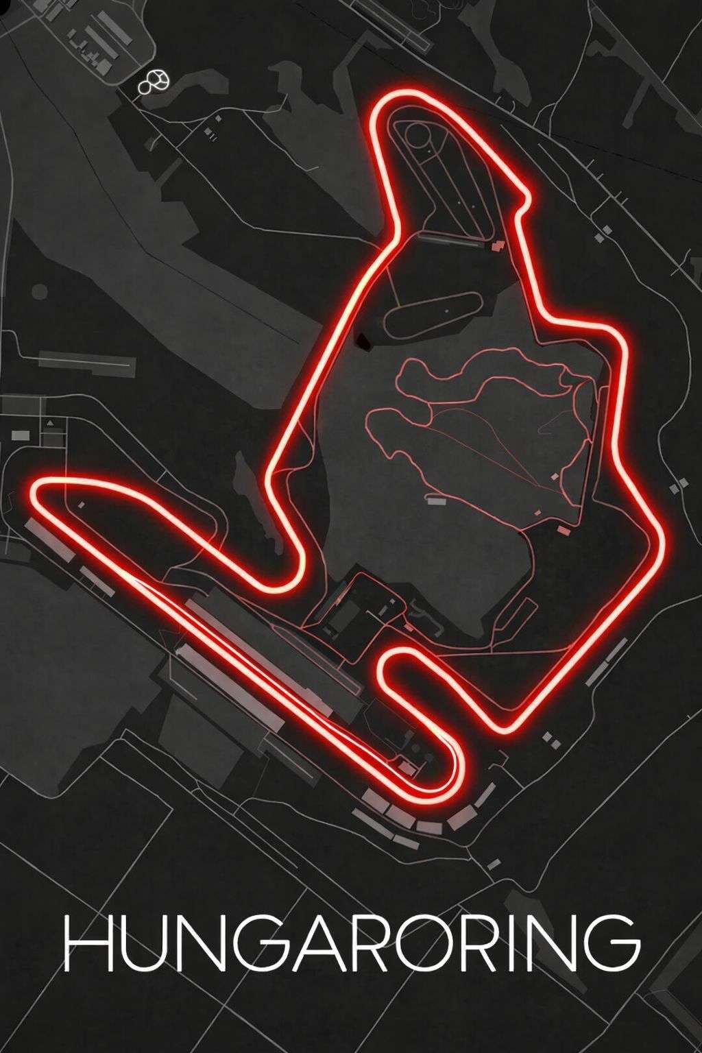 Hungaroring F1 Circuit Wall Art – Racing Track LED Wall Decor | Neon Signs India — Image 2
