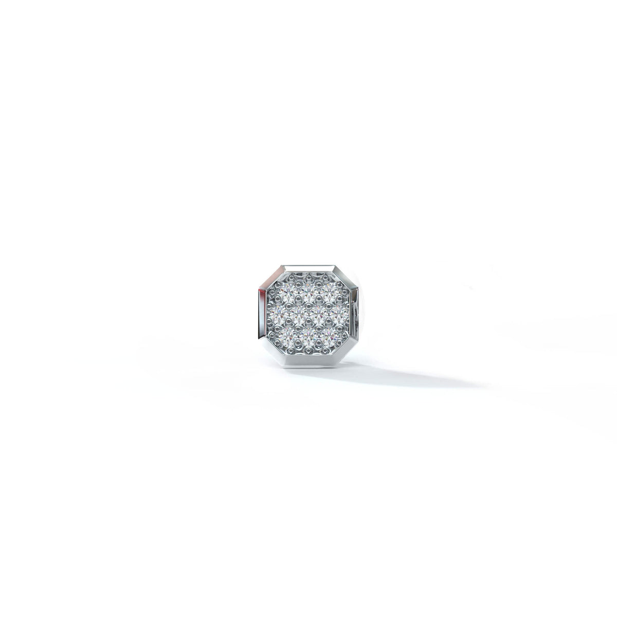 Iced Meiko Stud | 925 Sterling Silver, AAA Grade Cubic Zirconia, Rhodium Plating & Glossy Finish