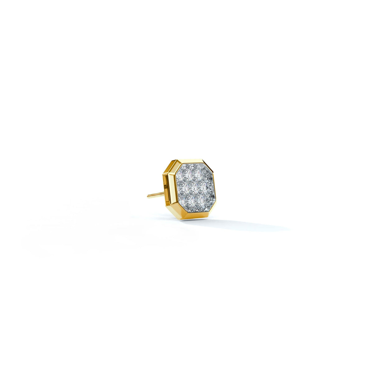 Iced Meiko Stud | 925 Sterling Silver, AAA Grade Cubic Zirconia, Rhodium Plating & Glossy Finish