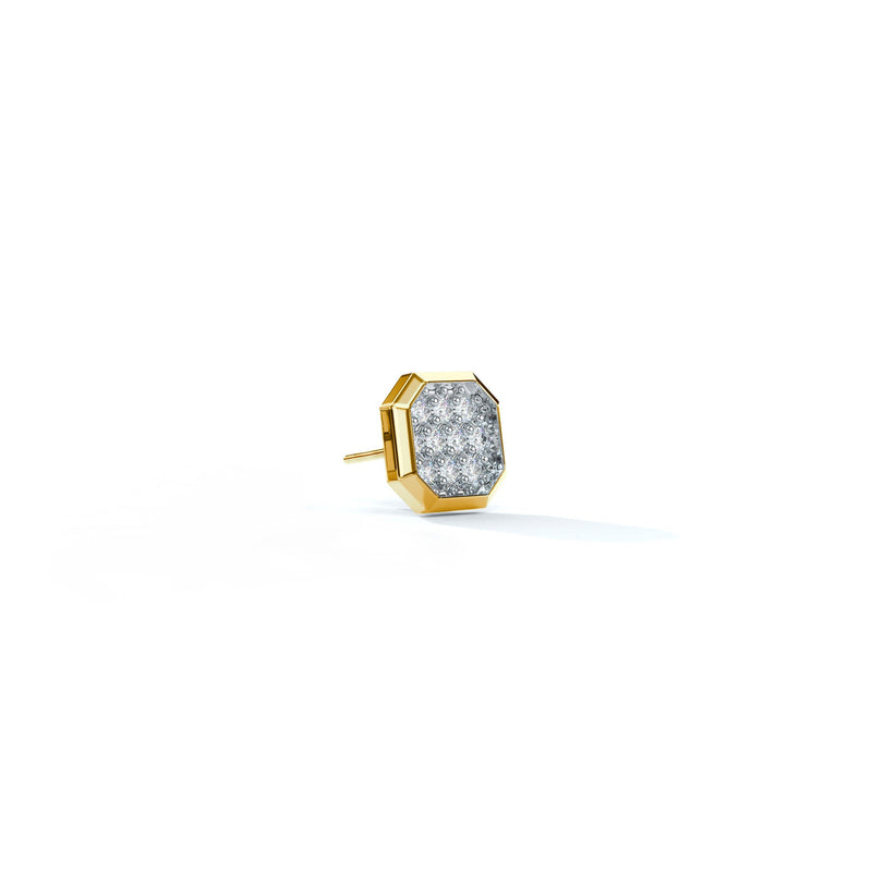 Iced Meiko Stud | 925 Sterling Silver, AAA Grade Cubic Zirconia, Rhodium Plating & Glossy Finish