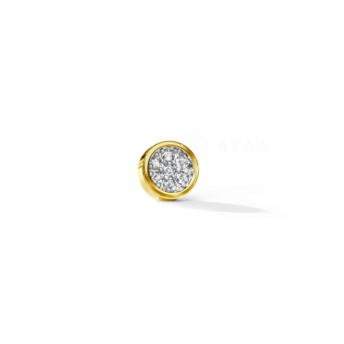 Iced Tuvs Stud Earring (Single Stud) | 925 Sterling Silver, AAA Grade Cubic Zirconia, Rhodium Plating & Glossy Finish