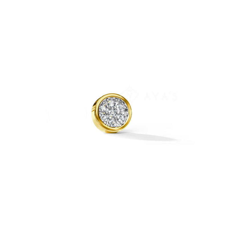 Iced Tuvs Stud Earring (Single Stud) | 925 Sterling Silver, AAA Grade Cubic Zirconia, Rhodium Plating & Glossy Finish