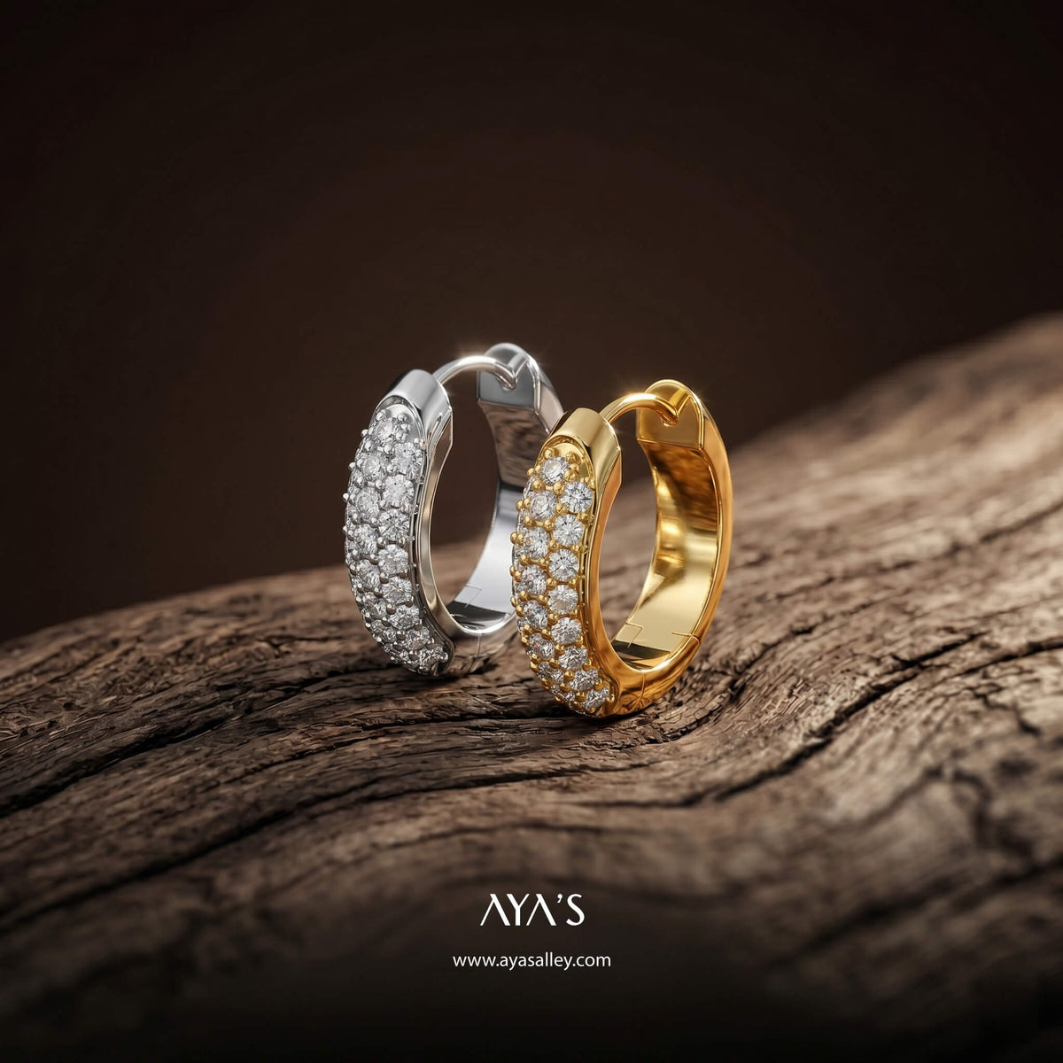 Iced Zyre Hoop Earring (Single Piece) | 925 Sterling Silver, AAAA Grade Cubic Zirconia, Glossy Finish